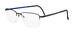 Silhouette Illusion-Nylor 5457 Eyeglasses Men's Semi Rim Square Shape - Shiny Black/Indigo-6078