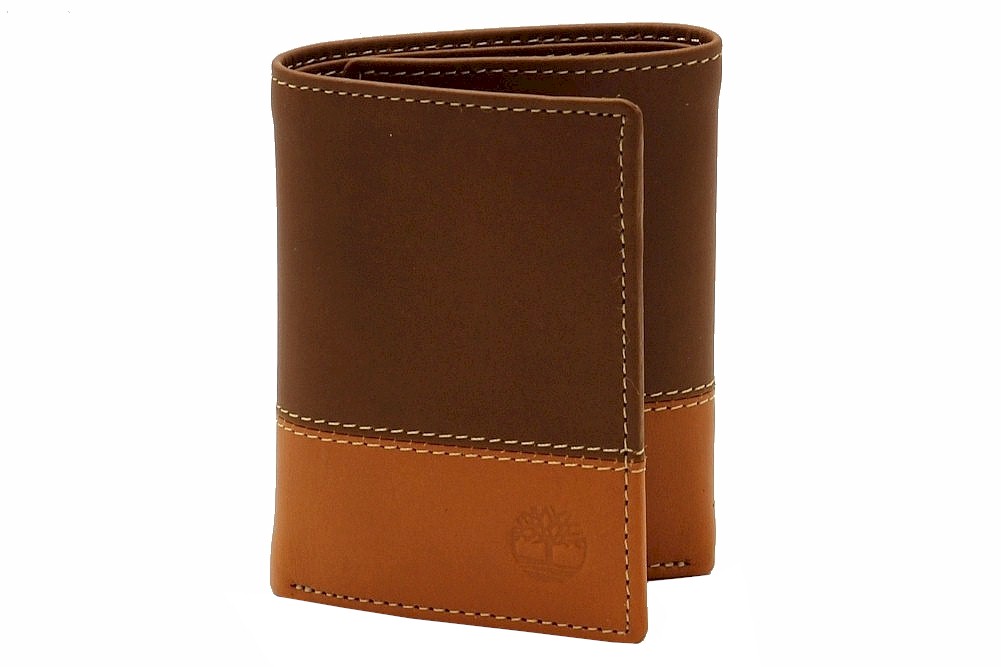 Timberland Commuter Hunter Two-Tone D87242 Brown/Black Leather Bi-Fold  Wallet