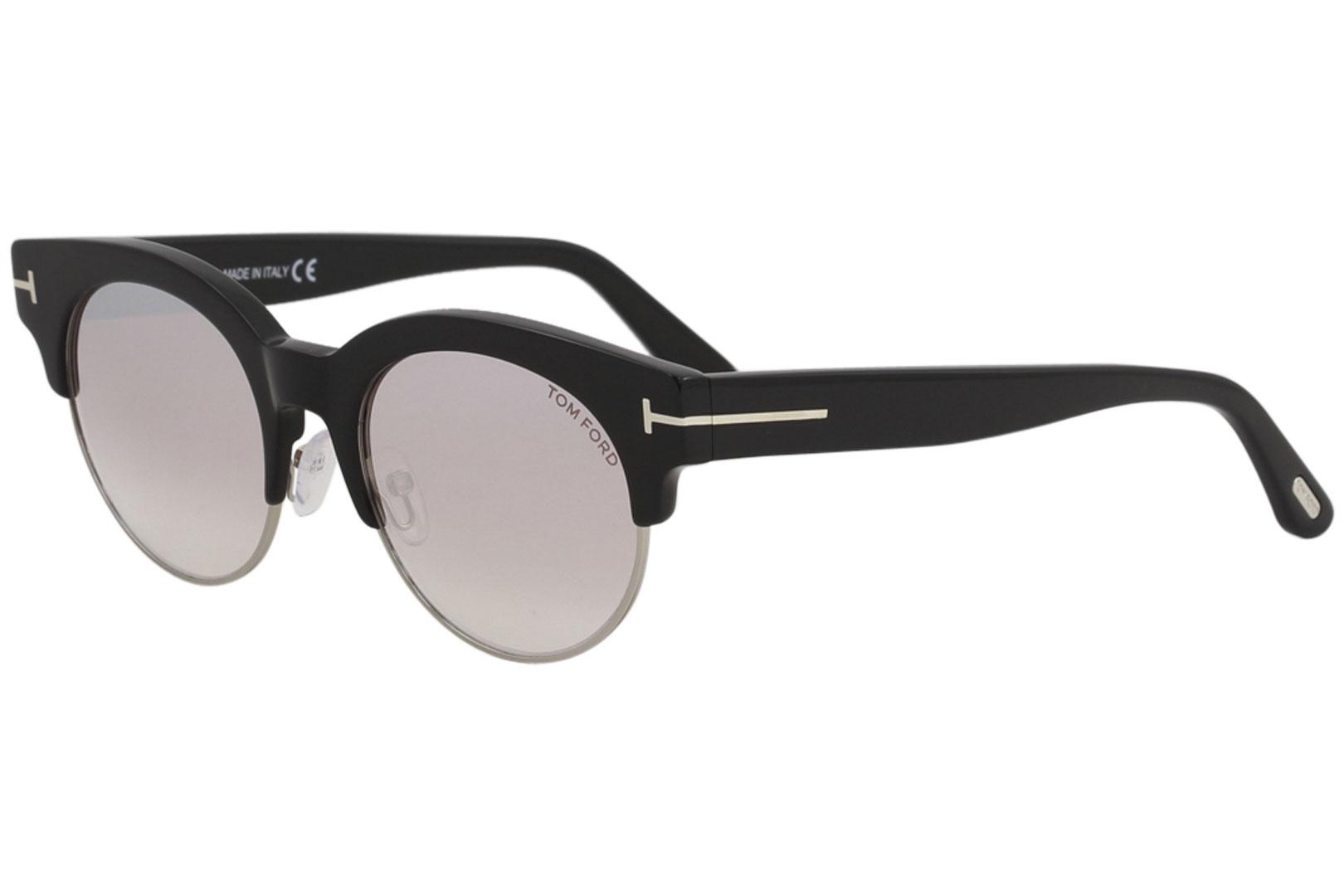 Tom Ford Men's Henri-02 TF598 TF/598 01Z Shiny Black Round Sunglasses 52mm  