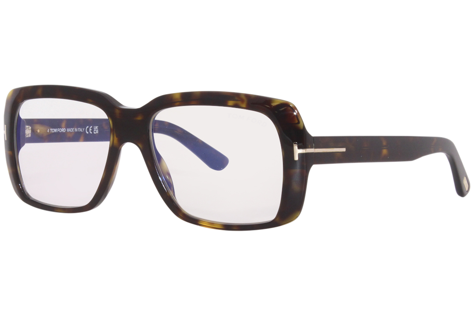 Tom Ford TF5822-B 052 Eyeglasses Men's Shiny Havana/Blue Block Full Rim  54mm 