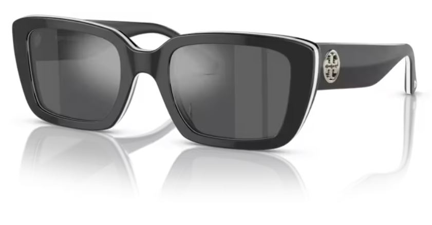 UPC 725125398329 product image for Tory Burch TY7190U 19466G Sunglasses Women's Black/White/Grey Mirror Silver 51mm | upcitemdb.com