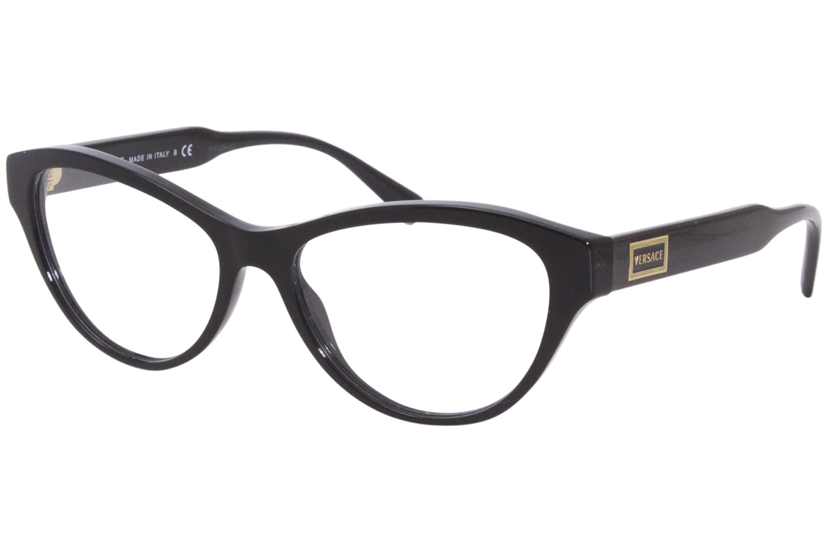 Versace 3276 GB1 Eyeglasses Women's Black Full Rim Optical Frame 52mm ...