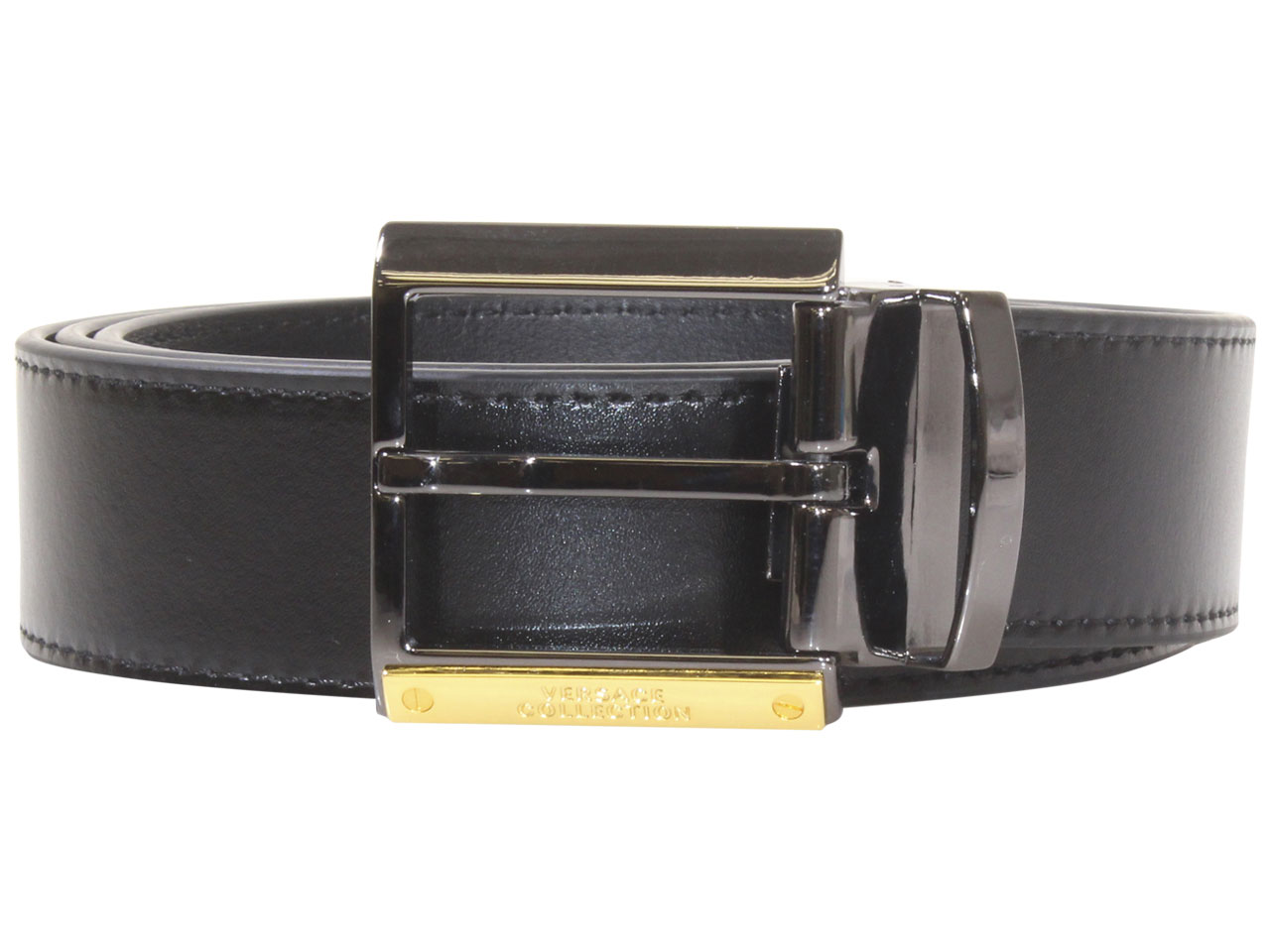 Versace Men's Leather Belt with Logo