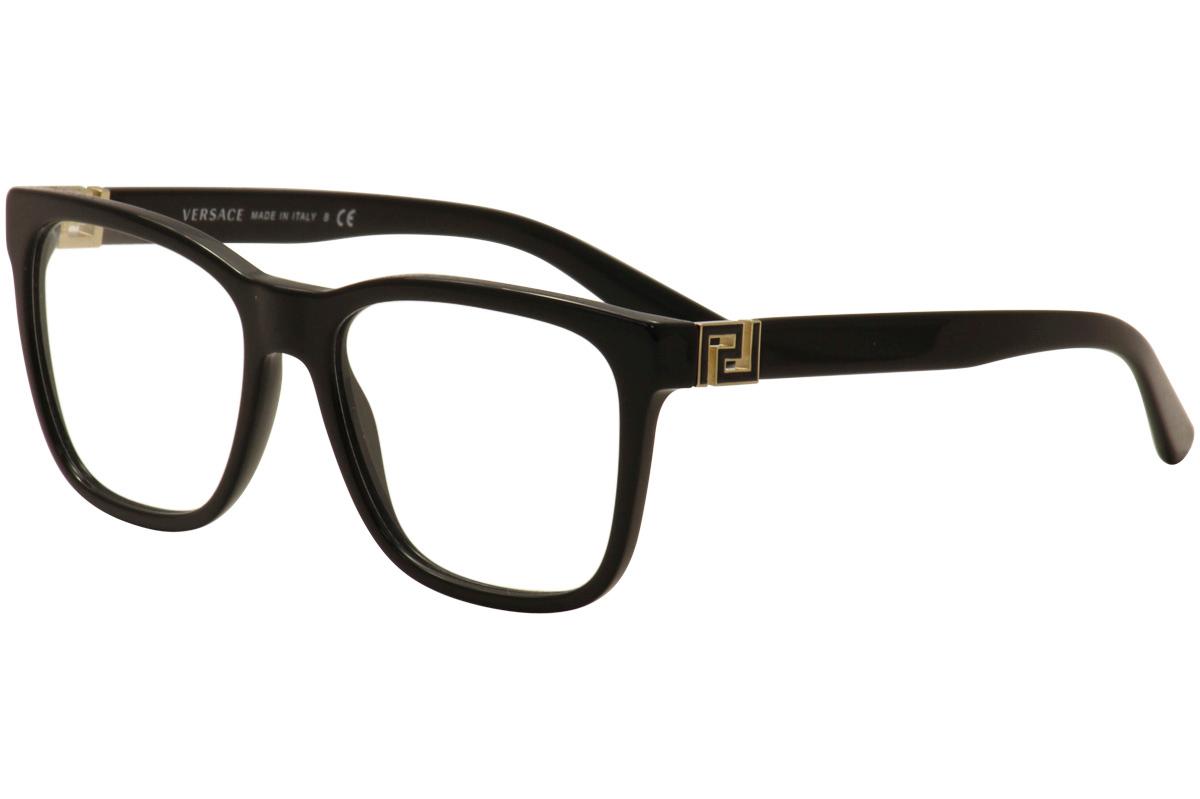 black versace glasses with gold