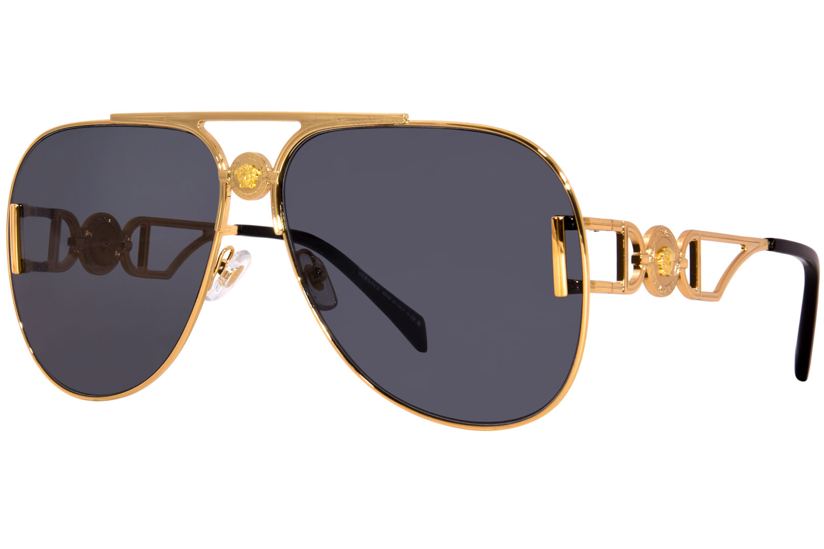 EAN 8056597836449 product image for Versace VE2255 100287 Sunglasses Gold/Dark Grey Pilot 63 13 145 - Lens-63 Bridge | upcitemdb.com