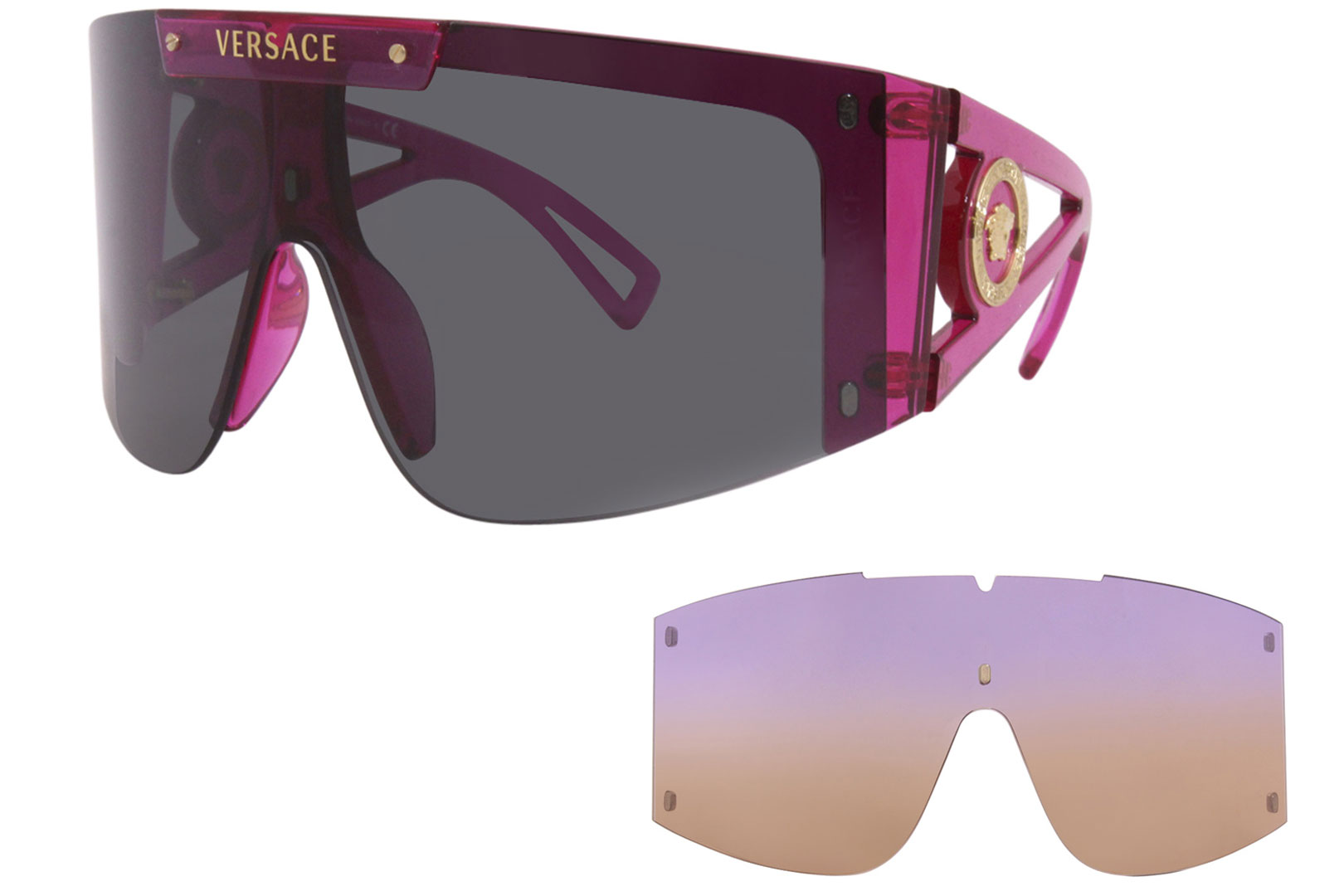 Versace VE2232 Sunglasses Women's Fashion Pilot w/Neck Strap