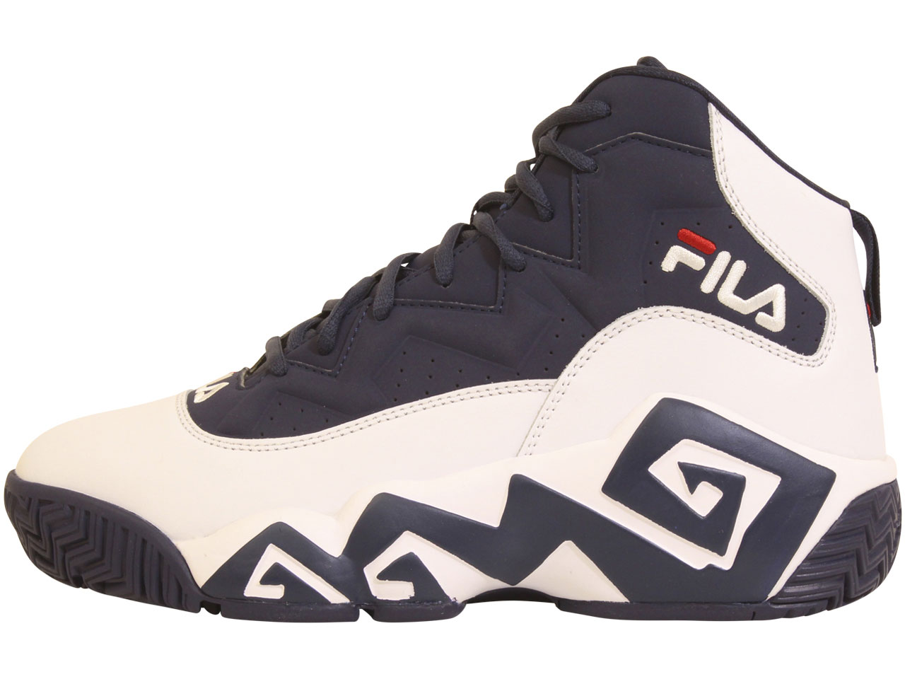 Fila Men's MB Sneakers High Top White/Navy/Red Sz: 10 1BM00511 | JoyLot.com