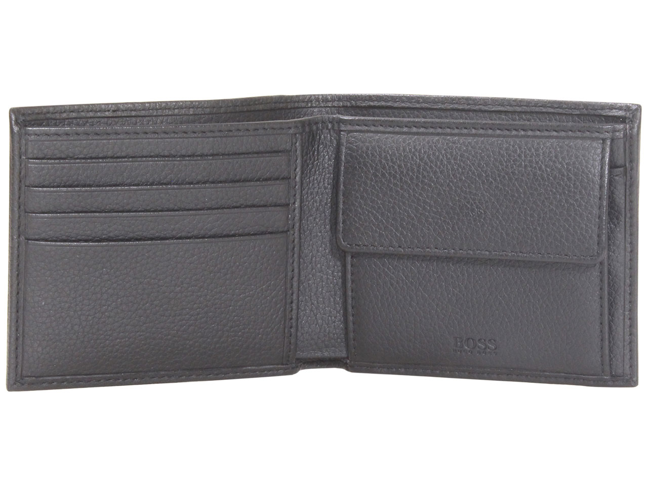 HUGO - Matte-leather ziparound wallet with stacked logo