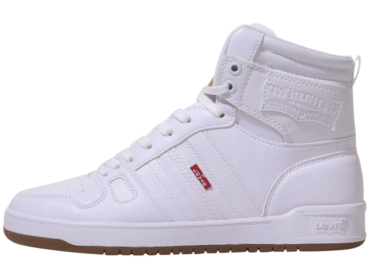 Levi's Men's 521-BB-HI-Pebbled-UL Sneakers High Top White/Gum Sz: 13 ...