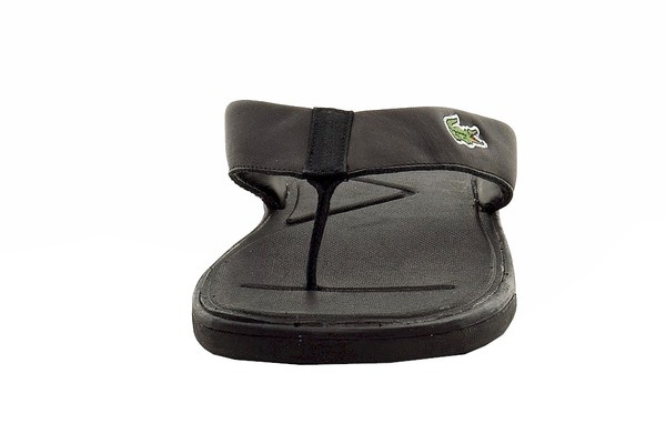 lacoste flip flops leather