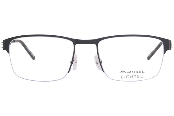 New LIGHTEC 2024 Black/Silver Rectangle Made in France Mens Eyeglasses 55-13-145