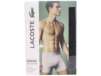 Lacoste Men's 3-Pack Boxer Briefs Underwear Classic Stretch Black