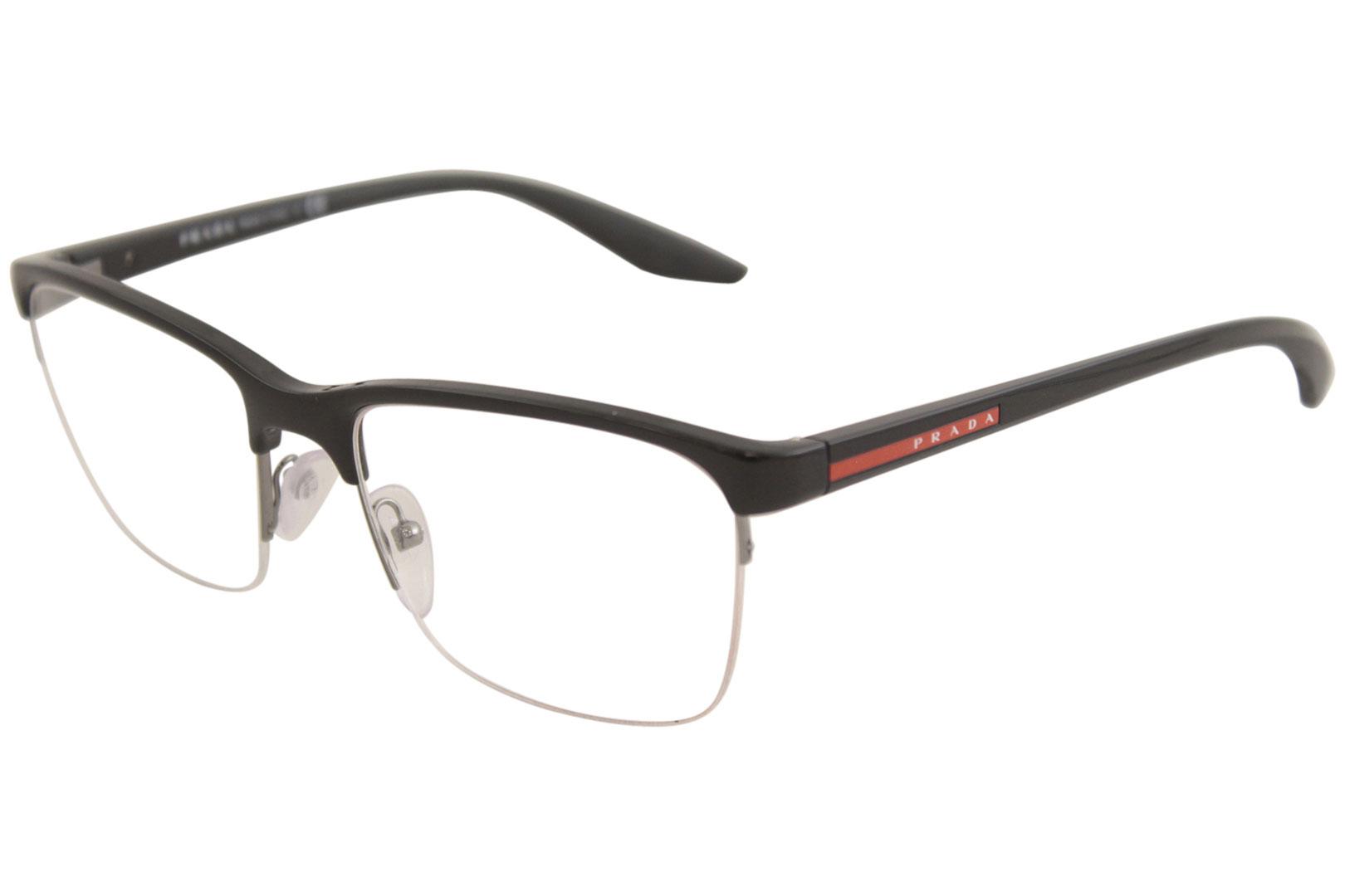 prada half frame glasses