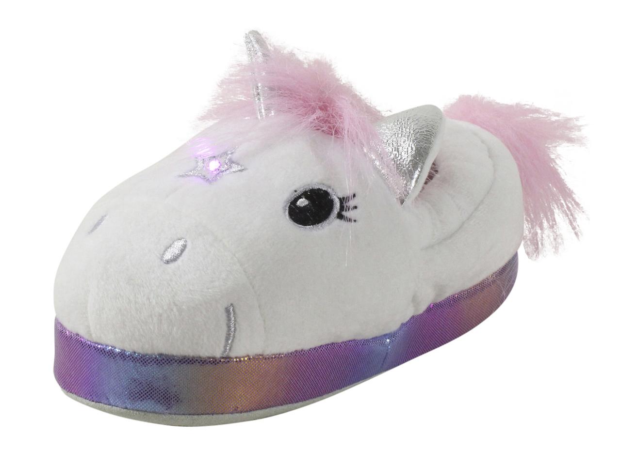 kids light up unicorn slippers