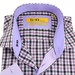Brio Milano Men's Stitched Collar Plaid Button Up Dress Shirt