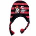 Disney Minnie Mouse Girls Black/Red Striped Beanie & Gloves Set Sz 4-7
