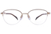 Line Art Brillante XL2177 Titanium Eyeglasses Women's Semi Rim Cat Eye