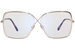 Tom Ford TF5841-B Eyeglasses Women's Semi Rim Butterfly Shape