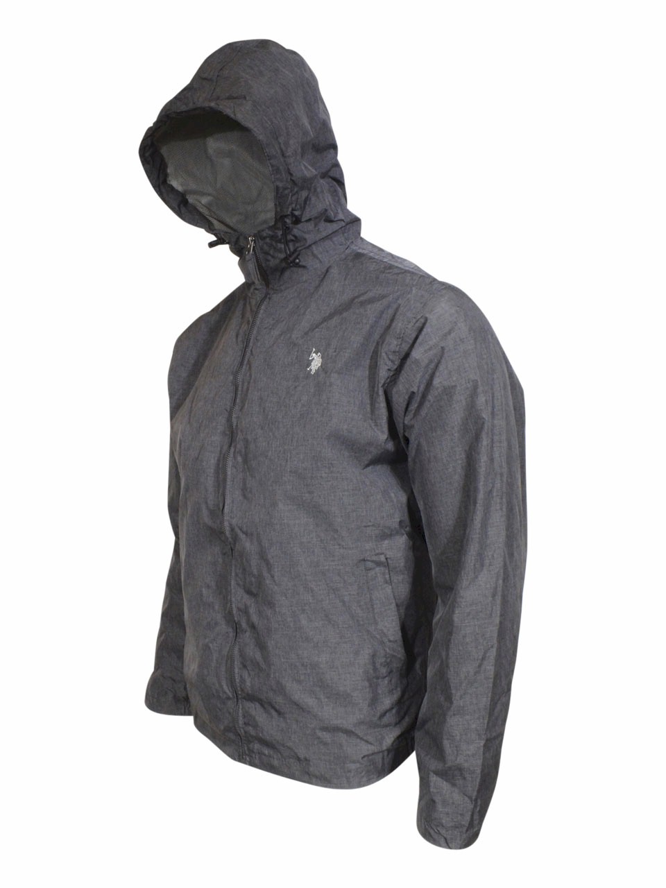 U S Polo Association Mens Zip Front Hooded Windbreaker Jacket