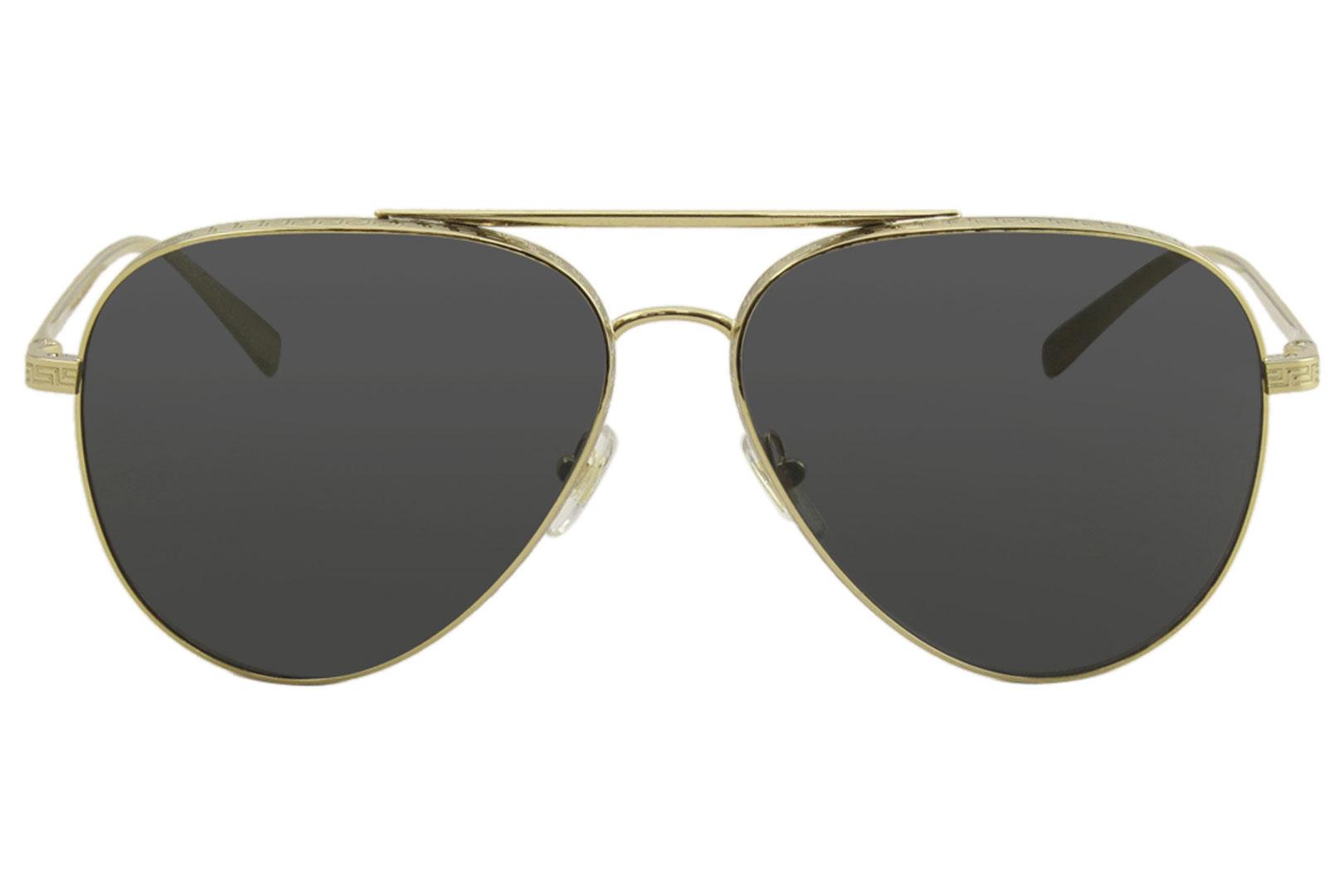 Versace Men's VE2217 VE/2217 1002/87 Gold Pilot Sunglasses 59mm ...