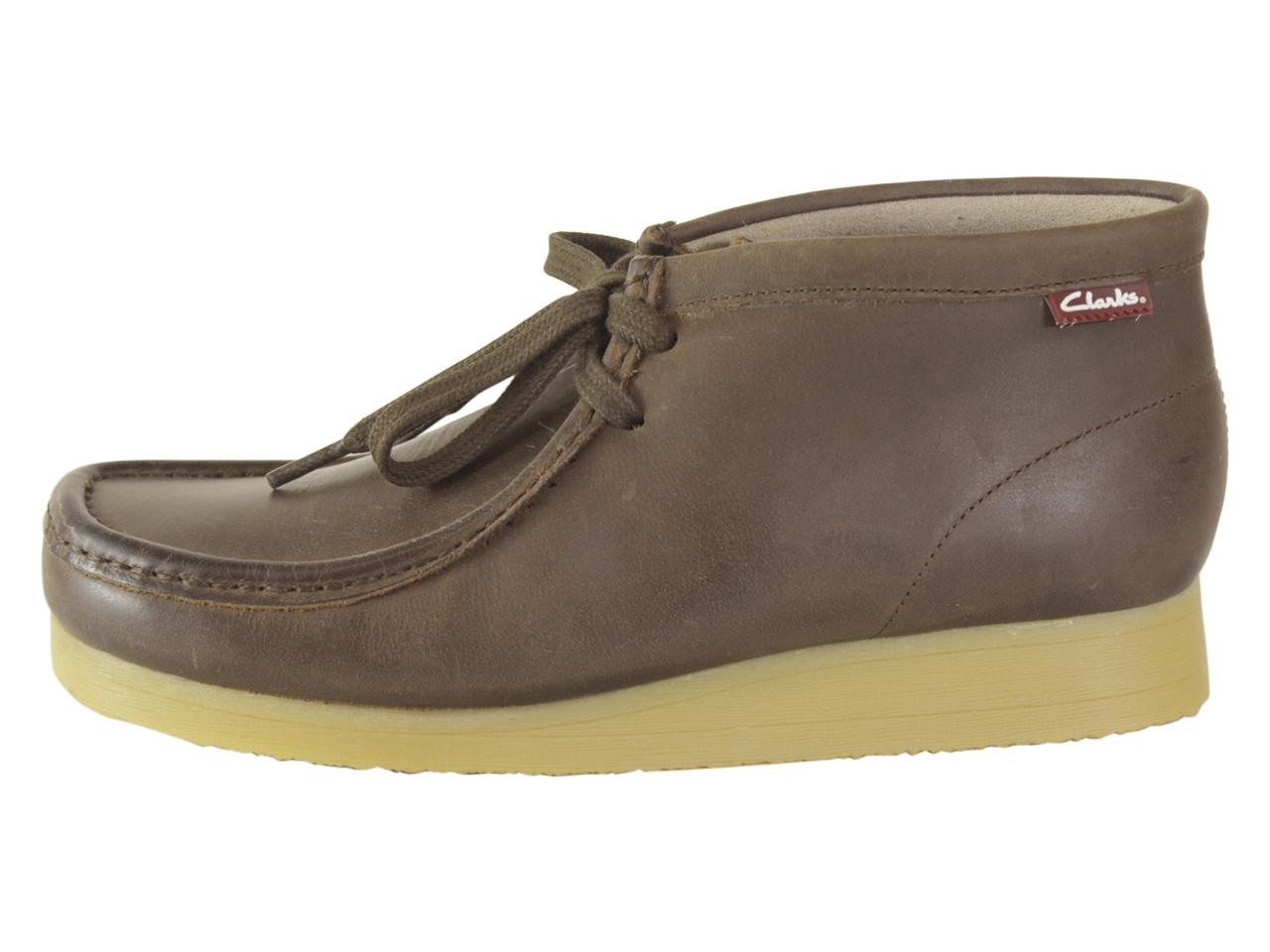 clarks stinson hi brown oily