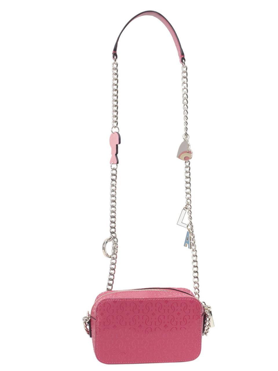 pink guess purse with charms