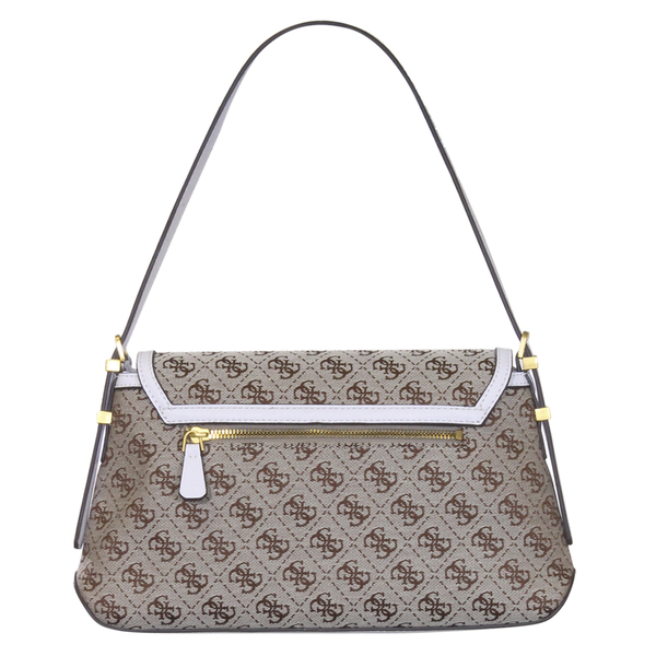 Guess Women's Desideria Handbag Beige Logo Flap Shoulder Bag