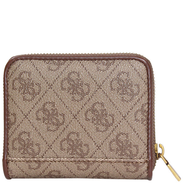 Guess Women's Izzy Wallet Latte Logo/Brown Small Zip Around