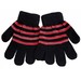 Disney Minnie Mouse Girls Black/Red Striped Beanie & Gloves Set Sz 4-7