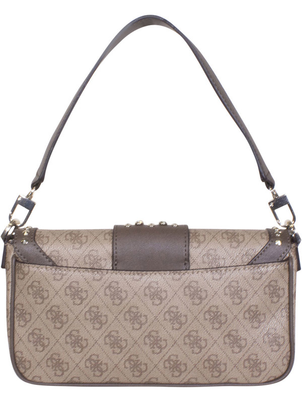 Guess Naya Latte Allover Logo Open Top Tote Bag