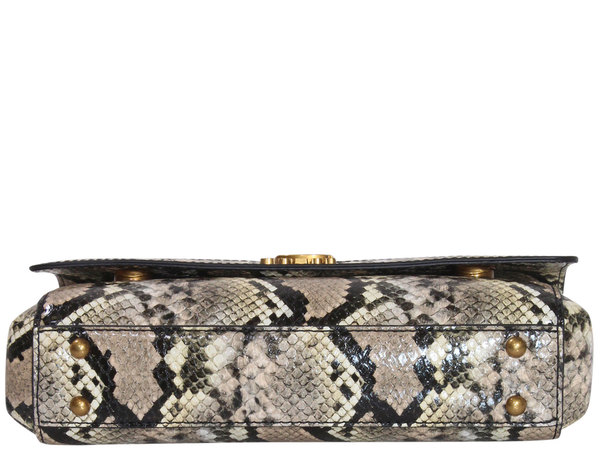 The Flap Convertible Crossbody Bag in Snake Embossed Leather