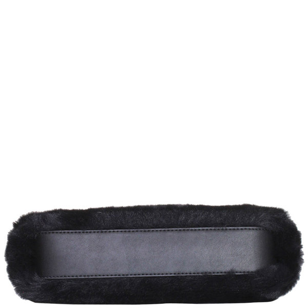 Guess Women's Tesoro Clutch Handbag Faux Fur Crossbody Bag Black