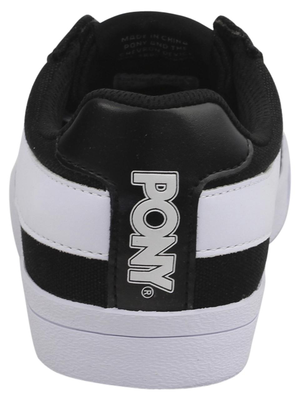 Pony Top Star Womens Lo Core Black White Canvas Shoes Sneakers Size 6.5 M  RETRO