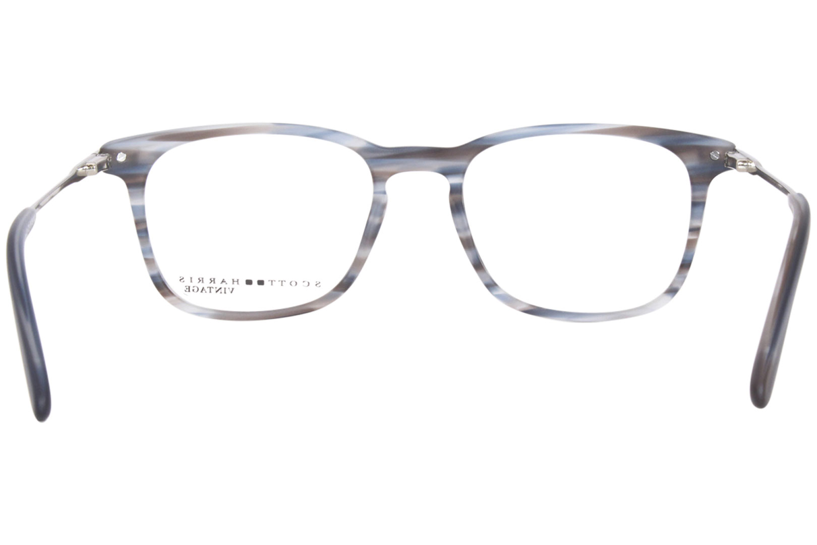 Scott Harris Vintage SH-VIN-47 C3 Eyeglasses Matte Blue Stripe/Silver ...