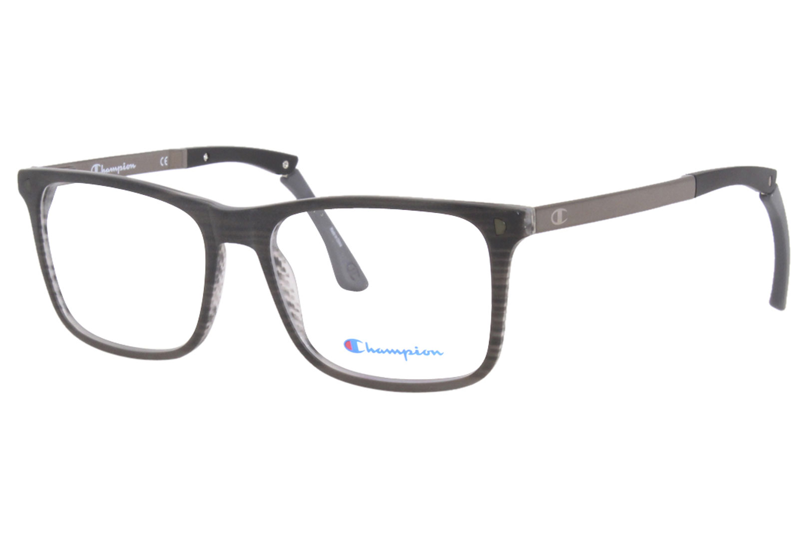Champion Eyeglasses Men's Tri-Flex Cutril C01 Black/Grey Horn 56-17 ...
