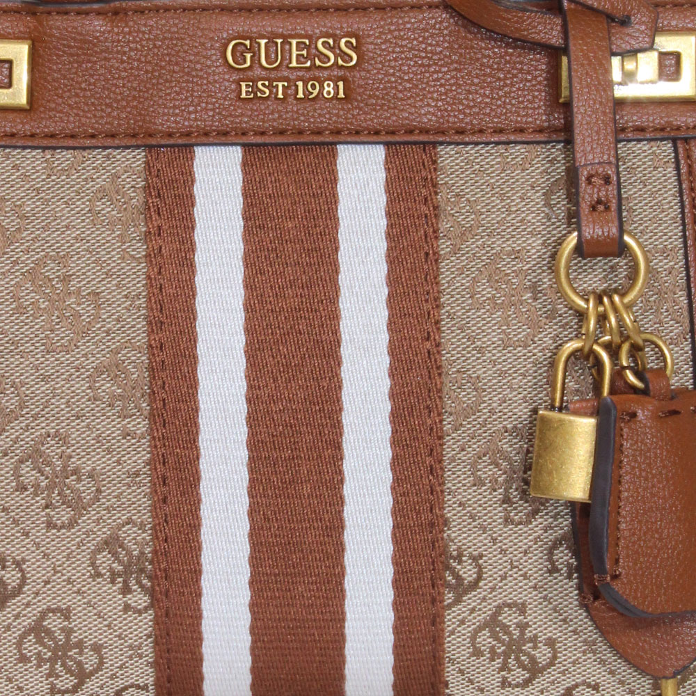 Guess Katey Mini Embroidered Luxury Satchel Crossbody in Orange