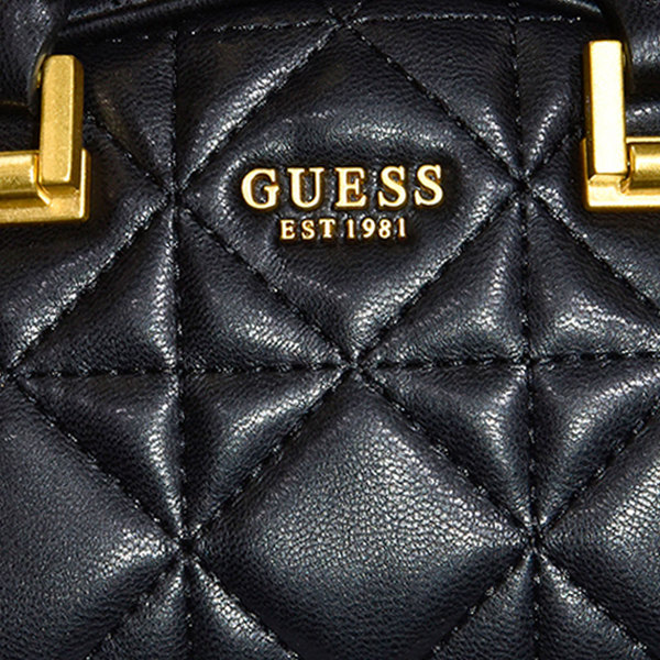 Guess Mildred Bowler Quilted Satchel Handbag - Black