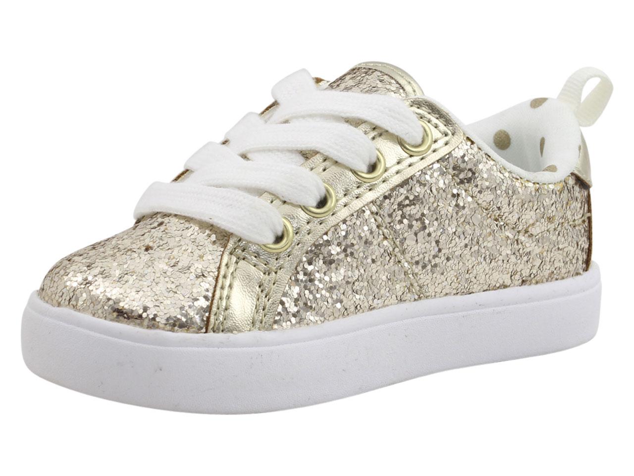 girls gold glitter sneakers