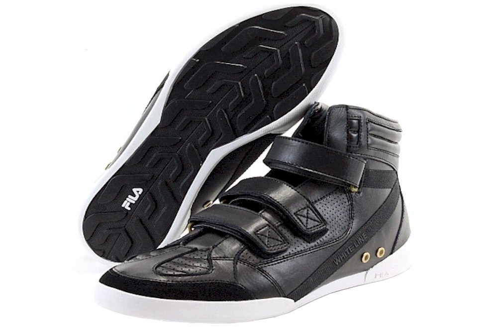 fila black leather shoes