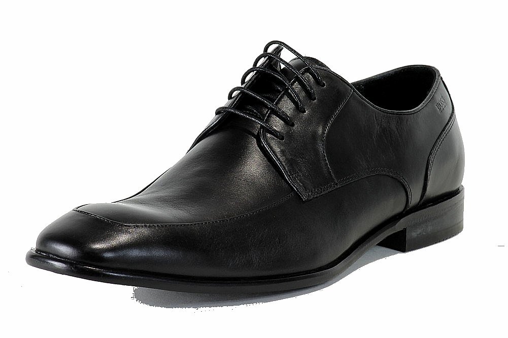 Hugo Boss Men's Fashion Lace Up Mettor Black Leather Dress Shoes ...