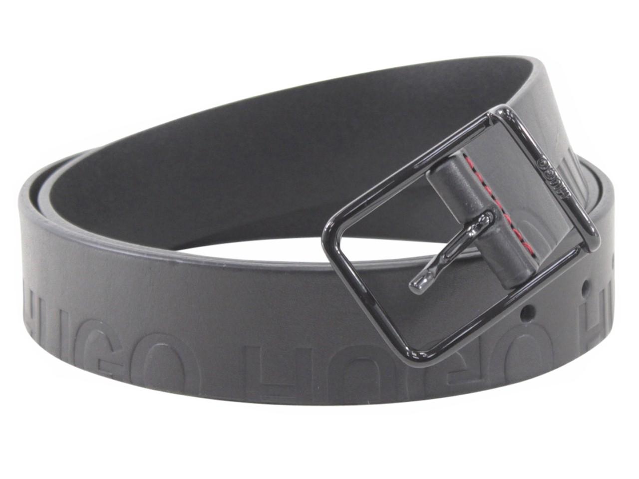 hugo boss belt black leather mens