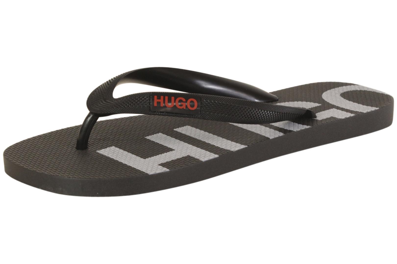 white hugo boss flip flops