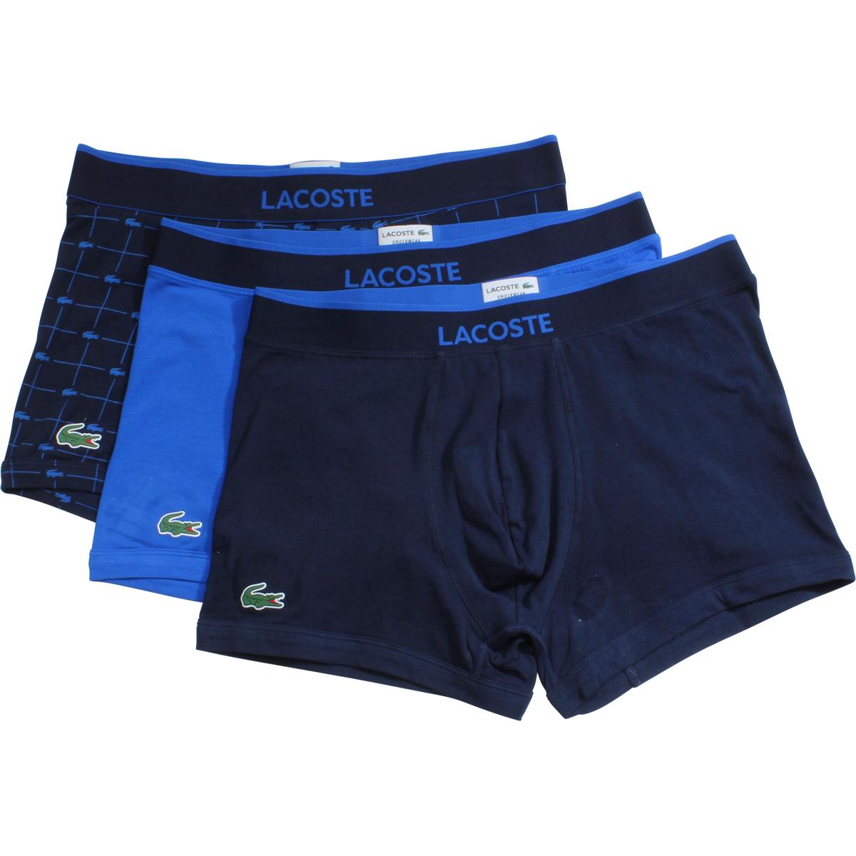 Lacoste Men's 3-Pc Colours Signature Print Stretch Boxers Underwear