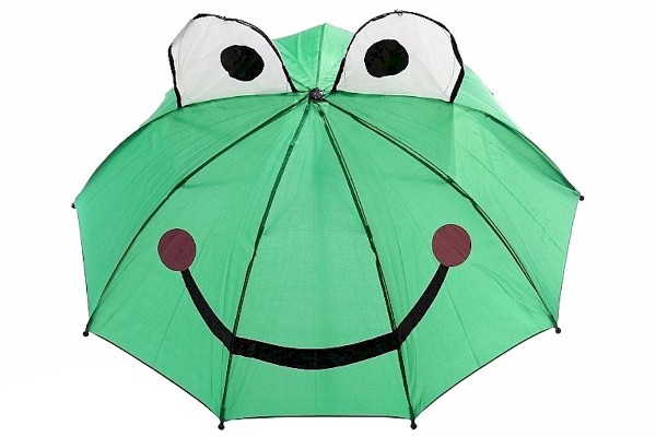  3D Frog Green Molded Handle Umbrella 