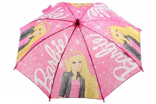  Barbie Girl's Pink Glitter & Glam 3D Handle Umbrella 