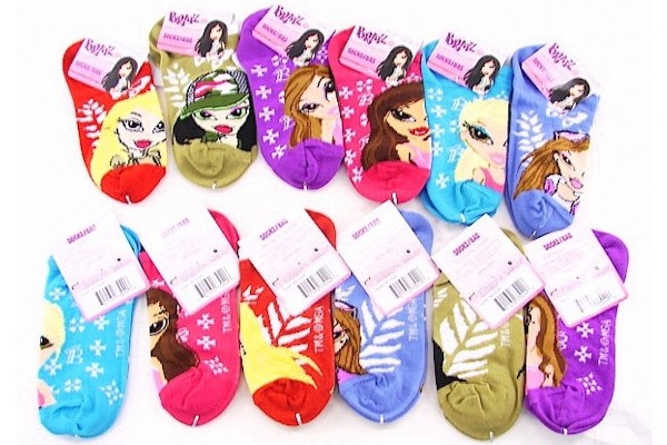  Bratz Girl's 12-Pair Assorted Ankle Socks 