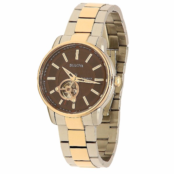  Bulova Men's Automatic Collection 98A140 Rose Gold/Silver Analog Watch 