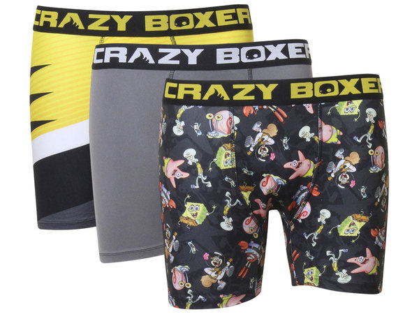 CrazyBoxer Men´s Spongebob Have Fun Underwear Black 3-Pairs Boxer