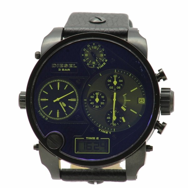  Diesel Men's DZ7127 Chronograph Black Leather Watch 