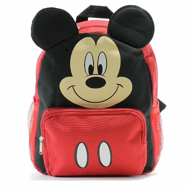  Disney Mickey Mouse Happy Face Red/Black Backpack School Bag BP-5236 